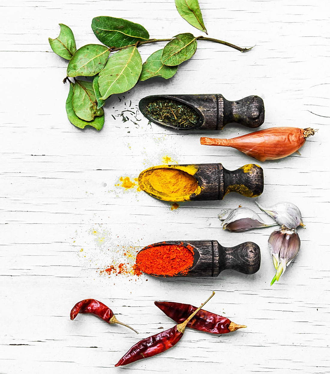 Variety Of Hot Spices Vertical
